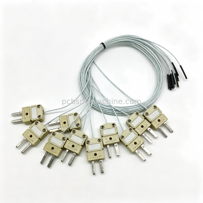 Type K Thermocouple Assembly with 80cm Length and 482°C Resistance for SMT Reflow Oven Temperature Testing