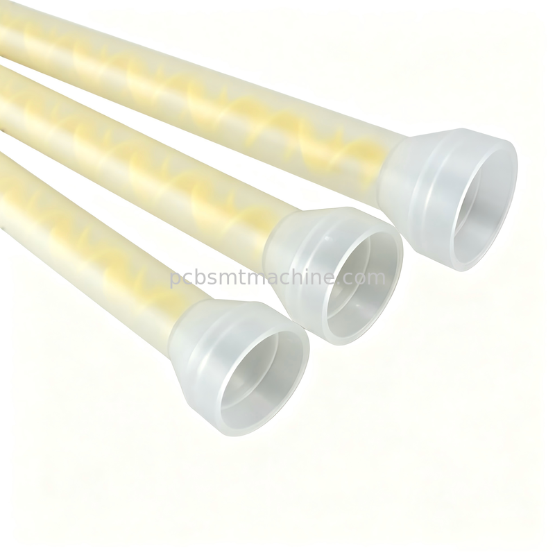Misturador estático POM amarelo de 19 elementos MIXPAC MS08-19-R para distribuição de PCB SMT com pressão de 1500 PSI